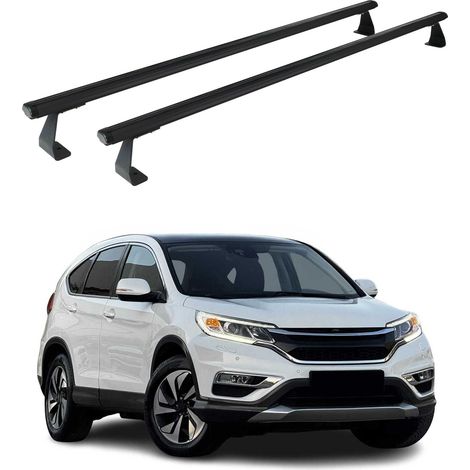 OMAC Barres de toit Heavy Duty compatibles avec Honda CR-V IV 2013-2018 – 2 barres – Aluminium Noir (1/4)