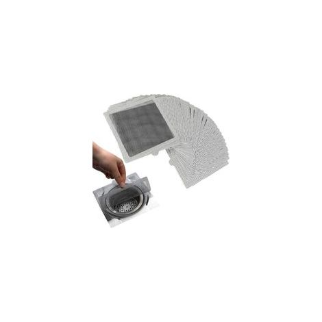 40 pcs Attrape Cheveux Douche Autocollant Jetable, 15 cm x 15cm, Filtre Cheveux Douche Adhésif Flexible pour Caniveau de Douche, Cuisine, Salle de Bain, Contre Les Bouchons de Drain (1/4)