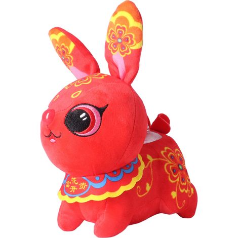 Lapin en peluche Nouvel An, doux et exquis, peluche animale décorative pour adulte, 20 cm (1/5)