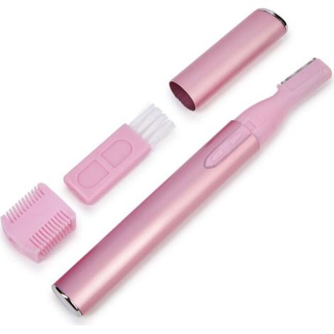 Tondeuse à sourcils électrique pour femmes, mini épilateur pour le maillot, épilateur pour le visage, le menton, le visage (peau de pêche), les lèvres, le corps, les bras et les jambes. (1/4)