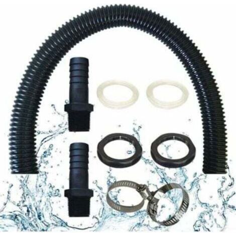 Tuyau De Raccordement Du Recuperateur D Eau De Pluie, Y Compris 2 Douilles De Tuyau Avec Contre-Écrou - Kit De Raccordement Pour Tonneau De Pluie (50cm)DA