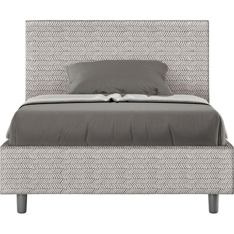 Letto 1 Piazza e Mezzo 120x200 cm con Rete e Contenitore Adele Aragona 1 Bianco (1/4)