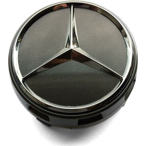 Insignes gris de moyeu des chapeaux 75mm de centre de roue d'alliage de Mercedes Benz Amg