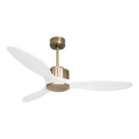 Modulo de KlassFan - Super destratificateur et ventilateur DC 132 cm Laiton pales bois blanc sans Lumière  25 à 40 m²