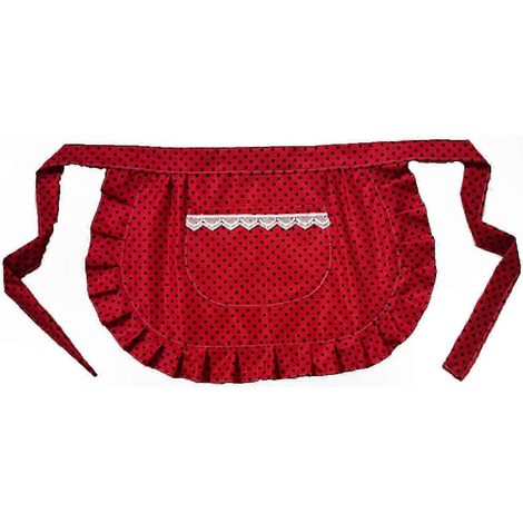 Tablier taille vintage pour fille, accessoire rétro de costume, ajustable à la taille, usage quotidien, modèle classique, ceinture réglable, idéal pour cuisine et jeux. (1/5)