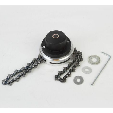 1 tête de coupe à chaîne spiralée, acier noir, trou 25,4 mm, pour débroussailleuse arbre droit, jardin potager rizière ferme (1/5)