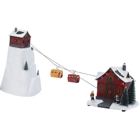 Scena decorativa di natale con luce led e movimento decorazione natalizia h 53 cm