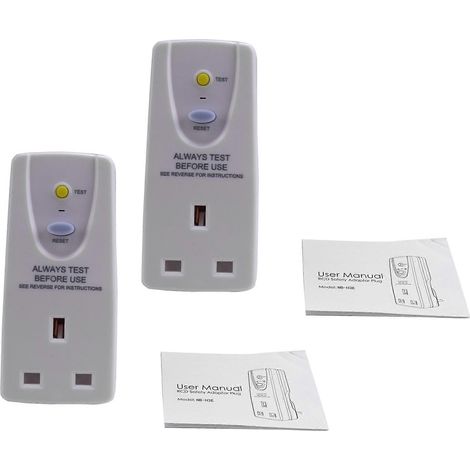 2 prises GFCI 13A avec protection contre les fuites de courant, disjoncteur différentiel, interrupteur de coupure de courant - Prise (1/5)