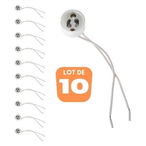 Lot de 10 Douilles GU10 pour ampoule LED ou halogène