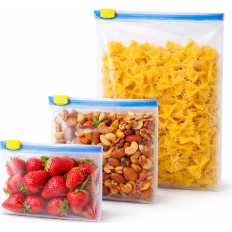 24 Sacchetti Alimenti Ermetici Riutilizzabili 3 Misure  69716