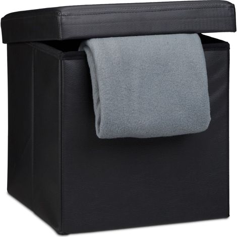 Taburete plegable de cuero artificial