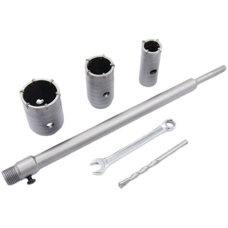 Mèche de forage en béton avec manche rond de 350 mm SDS Plus Trépan pour trou de sciage de béton Mèche de forage pour mur en pierre de ciment avec expansion de 30/40/50 mm (1/4)