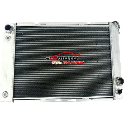 Radiador de aluminio, dimensiones del núcleo 19 3/4" x 14 1/4", dimensiones totales 24" x 16 1/2", tamaño de la entrada superior 1 5/16", compatible con Pontiac Fiero 1984-1988, aumento del 30% en la (1/5)