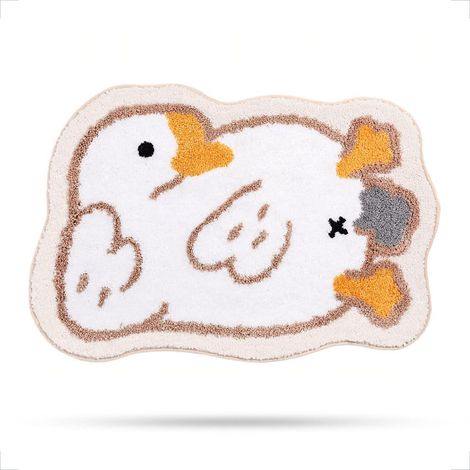 Tapis de sol antidérapant motif oie, tapis de sol pour chambre à coucher, chevet, porte de bain