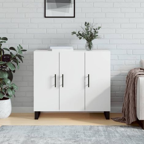 Sideboard Weiß 90x34x80 cm Holzwerkstoff