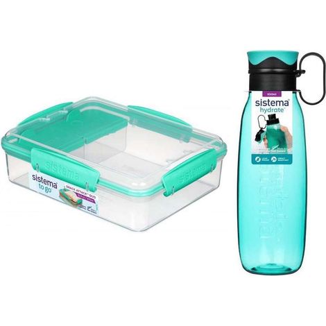 Sistema To Go Porta Pranzo 3 Scomparti 975ml Trasparente/Blu