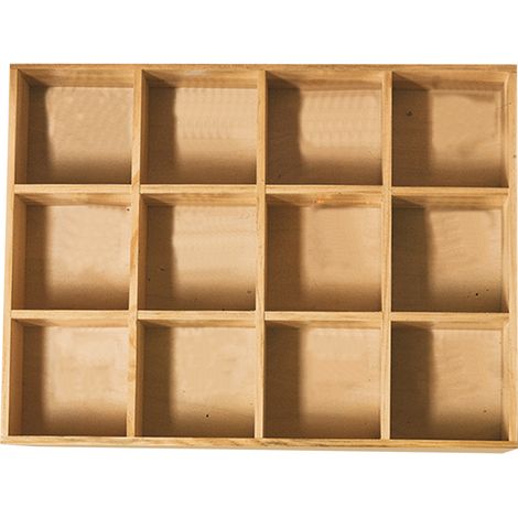Étagère de rangement en bois à 12 compartiments pour figurines, avec panneau arrière, idéale pour la chambre, le salon ou le bureau. (1/4)