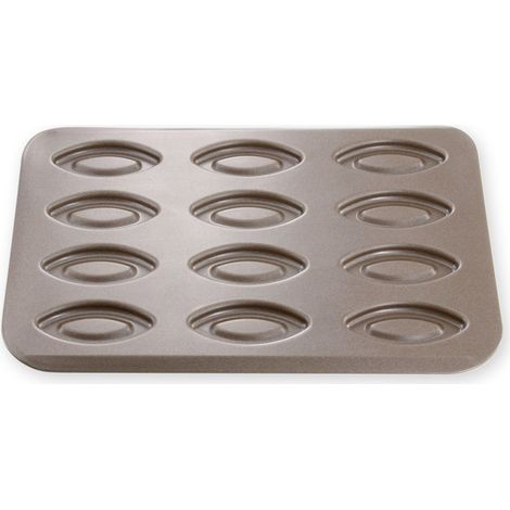 Plaque 12 barquettes en métal anti adhérent 32 x 23,5 cm -