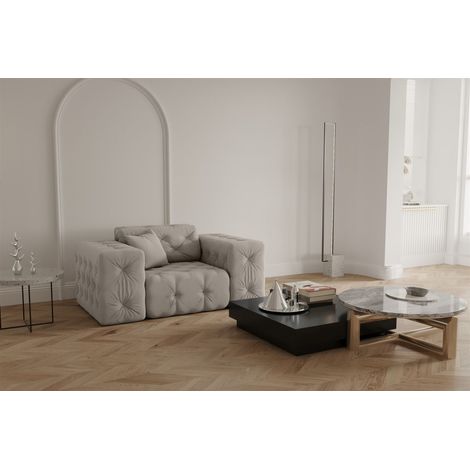 Sessel Designersessel CHANTAL in Stoff Opera Velvet Cream (1/5)