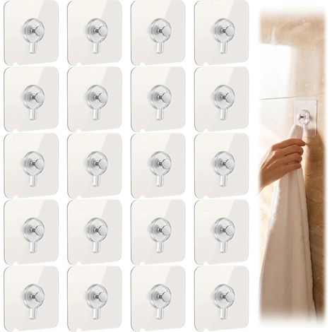 20 PCS Attache Cadre Adhésif Crochets,Accroche Tableau Sans Percer,Vis Adhésives Détachables Mural,Adhésif Vis Murale,Fixation Murale Transparente pour Cadres,Posters,Photos,Décoratives(Transparente). (1/5)