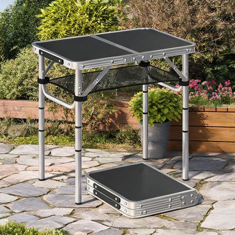 Table de camping pliante pliable en aluminium MDF 60 x 40 x 60 cm (1/5)