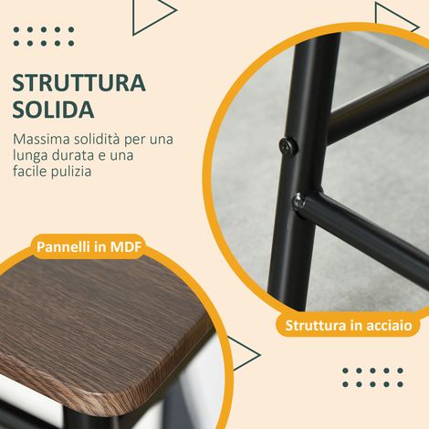 Table de bar haute avec 2 tabourets de comptoir, acier robuste avec repose-pieds et étagère, idéale pour cuisine, salon ou bar. (1/5)