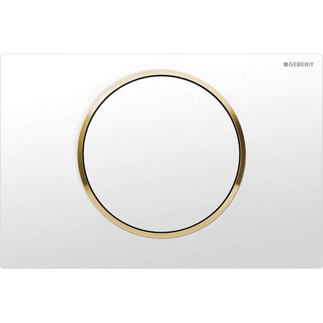 Geberit Sigma10 - Plaque de déclenchement SIGMA10, blanc/doré 115.758.KK.5
