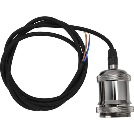 Kit cavo per lampada a sospensione – spina – nero – connettore in alluminio – facile da usare – bar / cucina / casa