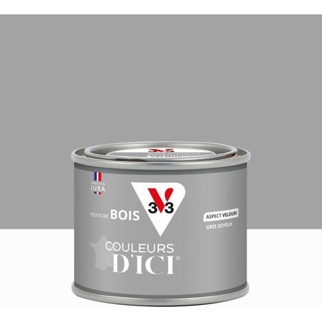 V33 Peinture extérieure bois V33 Couleurs d'ici, gris soyeux velours  0.125l (1/3)
