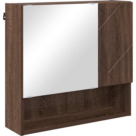 Maison Exclusive - Mobiletto per specchio con porta Rovere Marrone 59 x 17 x 55 cm