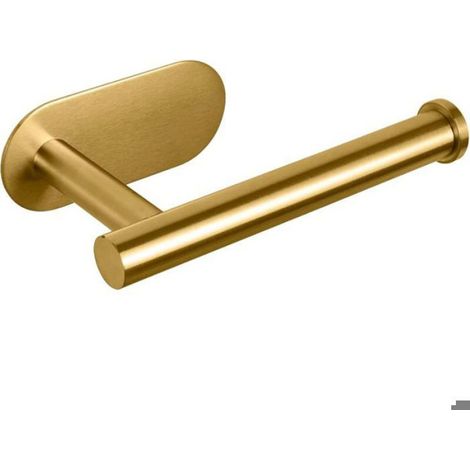 Support de papier toilette - - Acier inoxydable - Auto-adhésif - Anti-rouille - Doré (1/4)