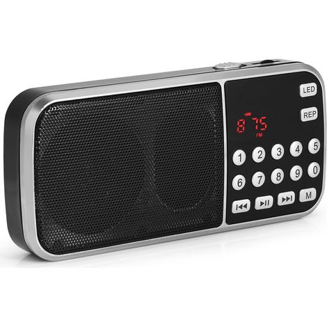 Radio FM Portable, Lecteur de Musique Audio numérique Haut-Parleur avec écran à LED Prise en Radio FM Carte TF USB AUX (1/5)