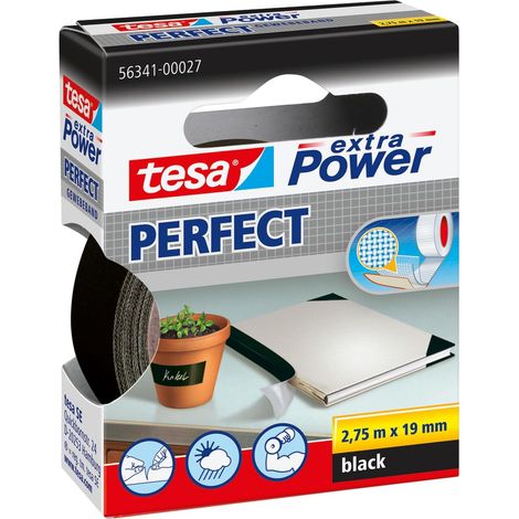 extra Power Perfect Ruban adhésif tissé - Noir - 2,75 m x 19 mm