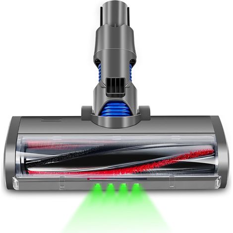 Cepillo motorizado compatible con Dyson V6 DC58 DC59 DC61 DC62, rodillo de cerdas mixtas para suelos duros con luz verde. (1/5)