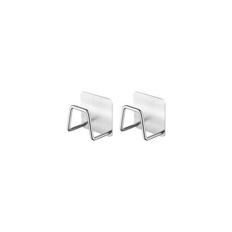 Soporte para esponjas de cocina de 2 piezas, 5x3,5x5 cm, gancho impermeable para fregadero, accesorios de cocina para almacenamiento y drenaje doméstico (plateado).