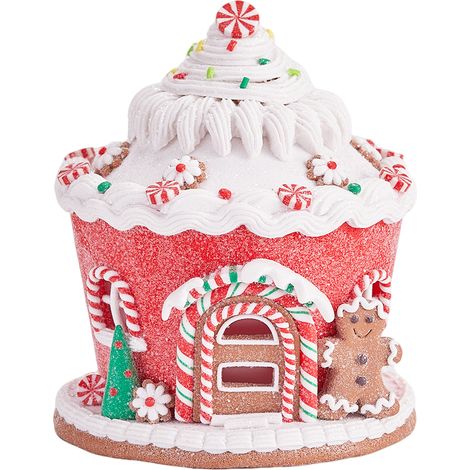 Décoration de Noël Maison en Pâte Polymère Phosphorescente Type B Château Pain Vitrine Lumineuse Piles AA Incluses (1/5)