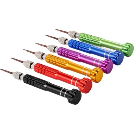 Lot de 6 tournevis multifonctions en acier anti oxydation avec embouts attrayants interchangeables et tournevis de poche transportables (1/5)