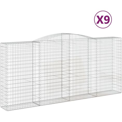 Maison Exclusive - Paniers à gabions arqués 9 pcs 400x50x180/200 cm Fer galvanisé (1/5)