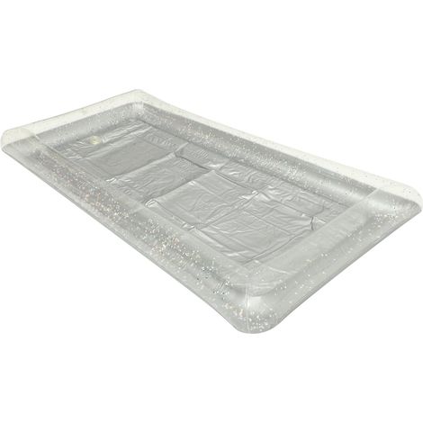 Bar à Glace Gonflable PVC Argenté 118 x 58 x 12 cm pour Buffet, Piscine et BBQ (1/5)