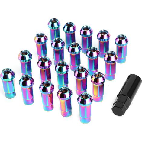 GARRYFIZH Lot de 20 écrous de roue 12x1,5 mm à extrémité ouverte et allongée, accessoire professionnel pour la modification automobile