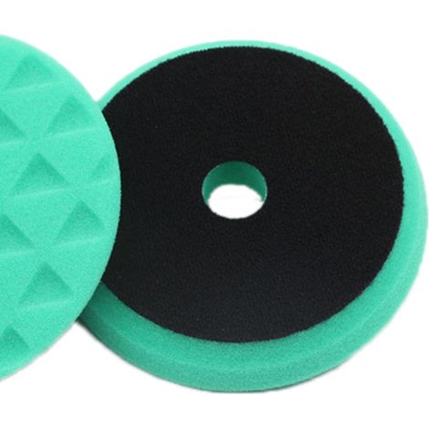 Disque éponge triangulaire vert 5 pouces pour polisseuse de voiture, cire, lustrage et nettoyage, adaptateur pour perceuse (1/5)