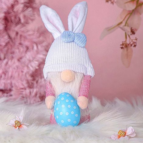 Lapin De Pâques - Figurine Décorative Sans Visage - Ornement De Printemps Et Fêtes - 30 x 8 x 11 cm - 1 Pièce (1/4)