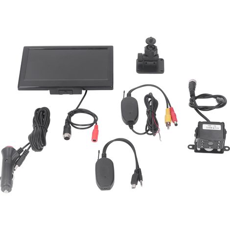 Moniteur de recul universel 7 pouces 12V-24V, écran haute définition, caméra de recul à 8 phares adaptée aux camping-cars, remorques et semi-remorques. (1/5)