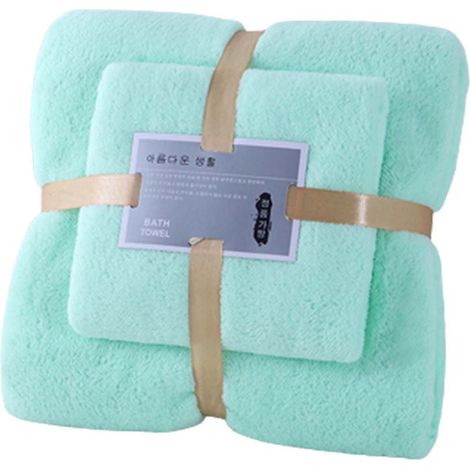 Serviette De Bain - Serviette Visage - 100% Coton - Haute Absorption - Pour Salle De Bain Gym Plage Piscine - Lot De 2 Pièces (1/4)