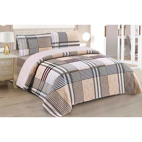 Colcha Boutis para Primavera y Verano Bicolor Reversible Liso  +  Funda Cojin - Ligera Fina Entretiempo Cama 90 180x260, 135 220x260, 150 240x260 cm (1/5)