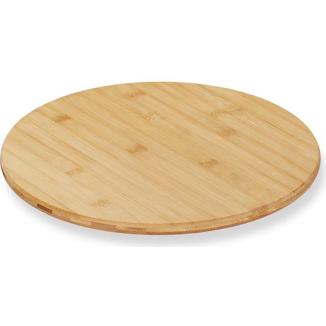 Assiette de service tournante pratique pour buffet diamètre 30 cm en bambou naturel (1/3)