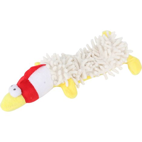 Jouet en peluche pour chat ou petit chien, en forme d'animal mignon avec dispositif sonore pour mâcher les molaires, poulet blanc (1/5)