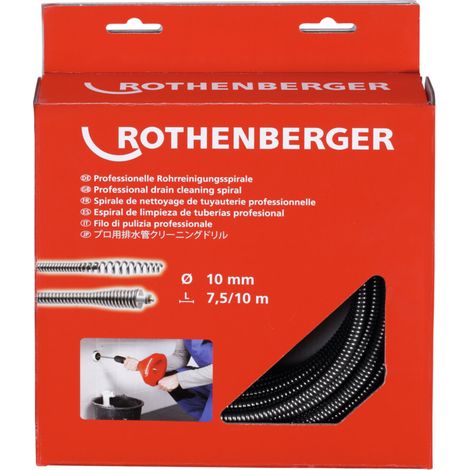ROTHENBERGER Spiralwerkzeug L.10m Wellen-D.10mm m.Keulenkopf - 72422
