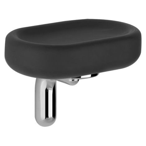 Porte-savon Gessi Goccia pour montage mural, plat en GRES noir,