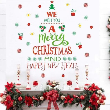 Weihnachtsdekorationen für die Wand, Neujahrsgrüße, Aufkleber, Chris (1/5)